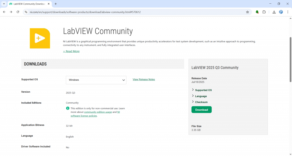 LabVIEW Community Edition Download