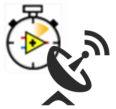 LabVIEW RT icon and satellite dish icon