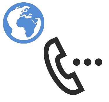 Globe and telephone handset icons