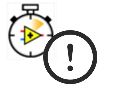 LabVIEW RT icon and exclamation point icon