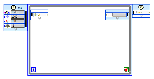 LabVIEW RT block diagram snippet: Timed-loop structure