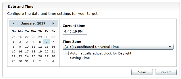 Screenshot of NI MAX "Time Settings" tab